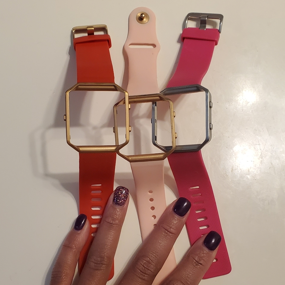 Lot of FitBit Blaze bands with frames